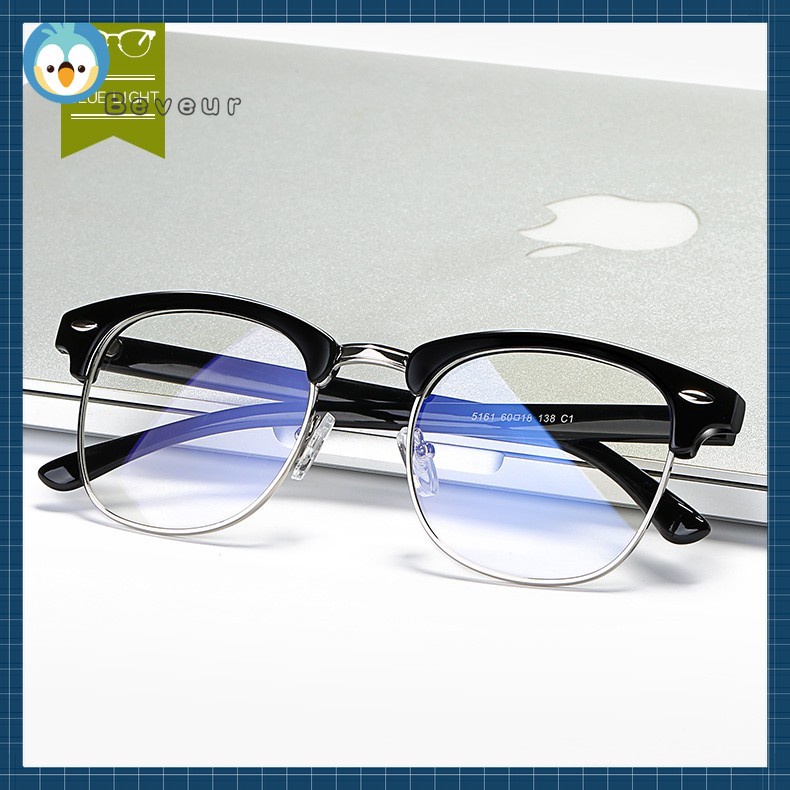 Beveurshop Anti Radiation Eyeglass Anti Blue And Anti Fatigue Computer Replaceable Lens Glasses