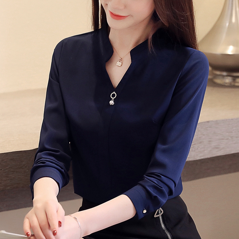 Navy blue formal blouse online