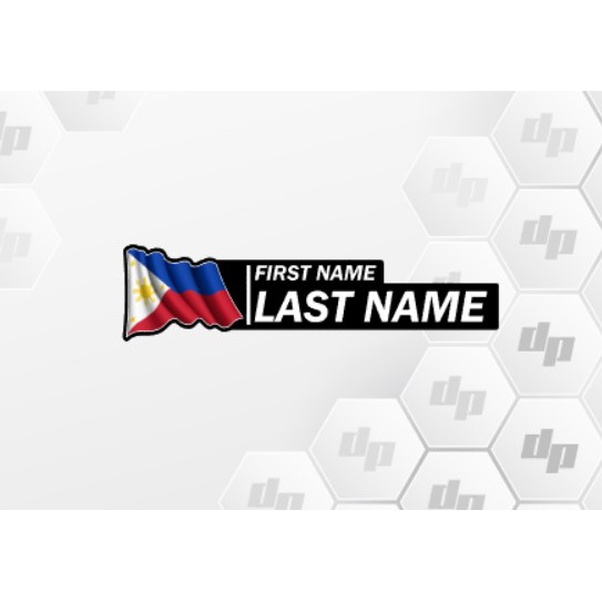 Philippine Flag Customize Name Glossy Waterproof Personalized for