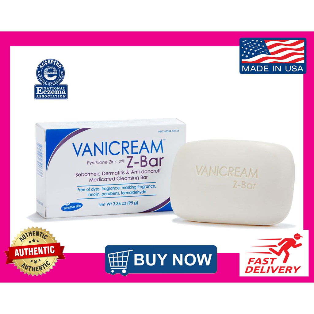 Vanicream ZBar Pyrithione Zinc 2 Seborrheic Dermatitis AntiDandruff Medicated Cleansing Bar