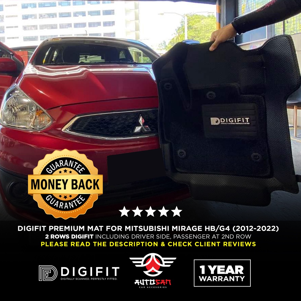 Mitsubishi Mirage HB/G4 2013-2022 Premium DigiFit Matting (Genuine ...