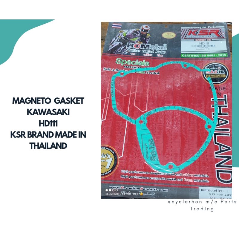 HD3 GENERATOR GASKET/CARB.GASKET KSR BRAND MADE IN THAILAND | Shopee ...