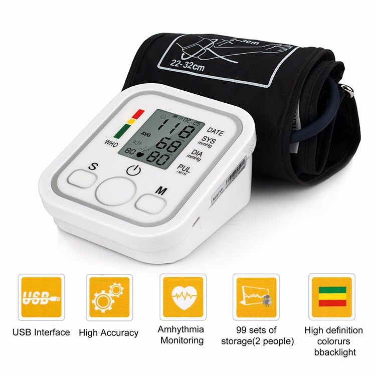 Electronic Digital Blood Pressure Monitor Intelligent Arm Blood Monitoring