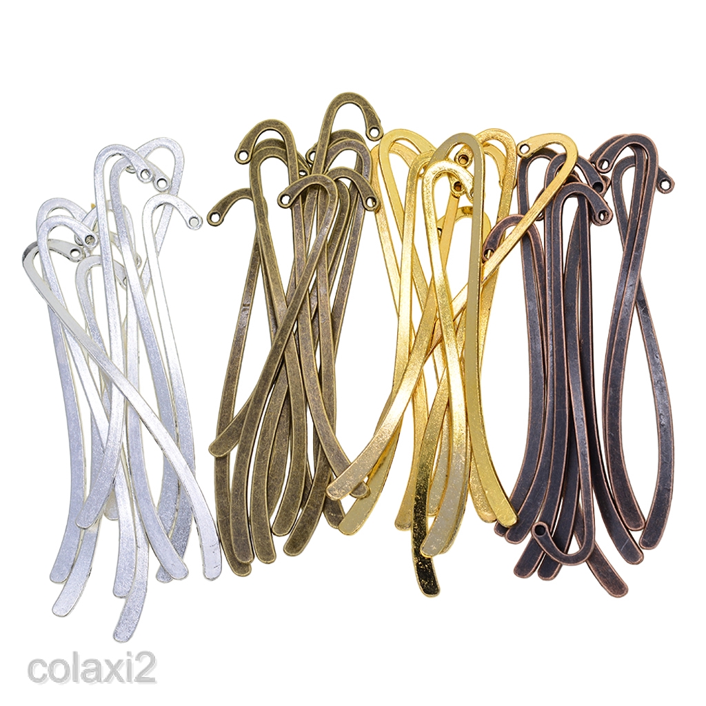 40 Pack Metal Bookmarks Bookmarkers Beading Hook Bookmark Clip School ...