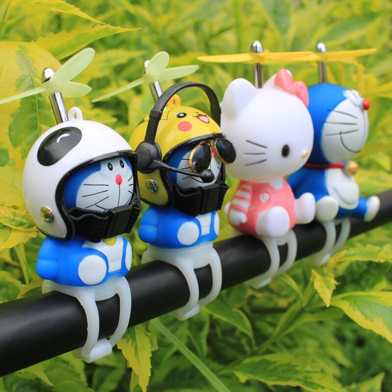 Doraemon Yellow Duck Helmet Bamboo Dragonfly Propeller Electric Bike