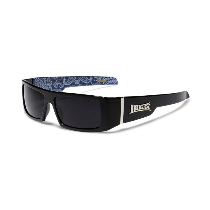Locs Rectangular Sunglasses Old School Men Flat Top Dark Gangster Collo ...