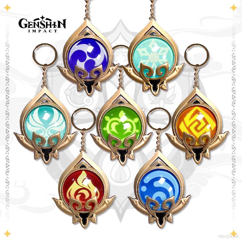 AG Genshin Impact Vision Keychain Anime Luminous Keyring Sumeru Inazuma ...