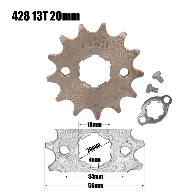 428# Chain 17 20mm 10T-19T Front Engine Sprocket For KAYO BSE SSR SDG ...