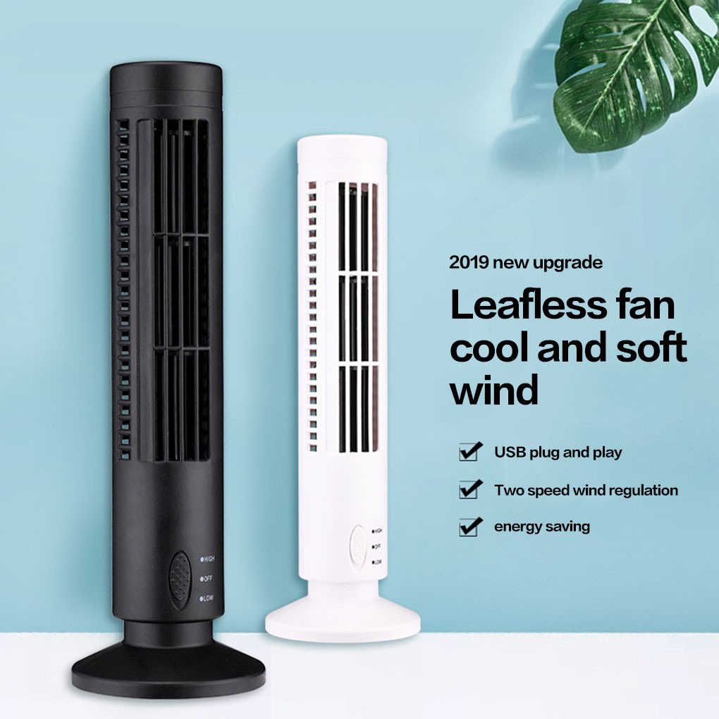 TOWER FAN 2SPEED WITH LED LIGHT ON TOP USB & BATTERY OPERATED Shopee