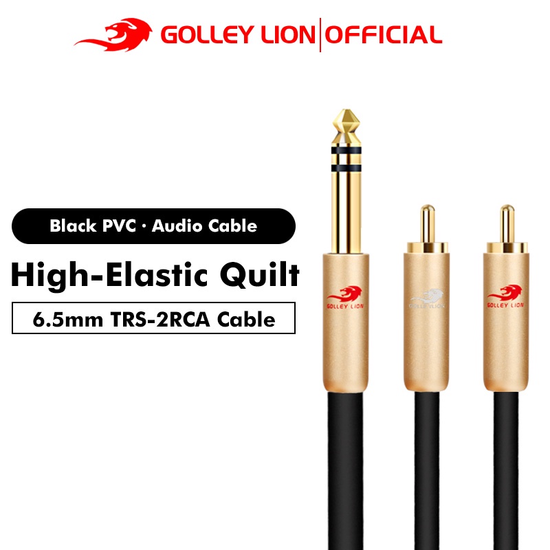JSADZKJ 6.35mm TRS Stereo To 2RCA Audio Cable 6.35mm 1/4 Inch Female To