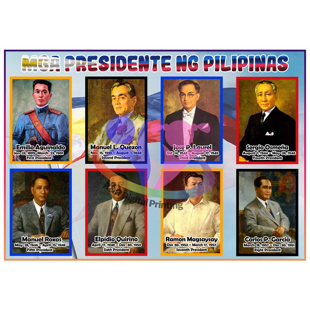 Philippines' President Chart A4 Size Laminated Shopee Philippines