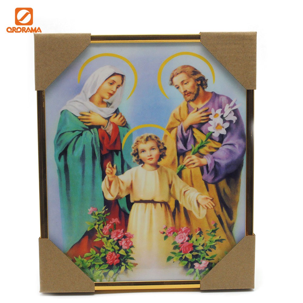 Religious Wall Frame Laminated Glossy Image With Coated Gold Border ...