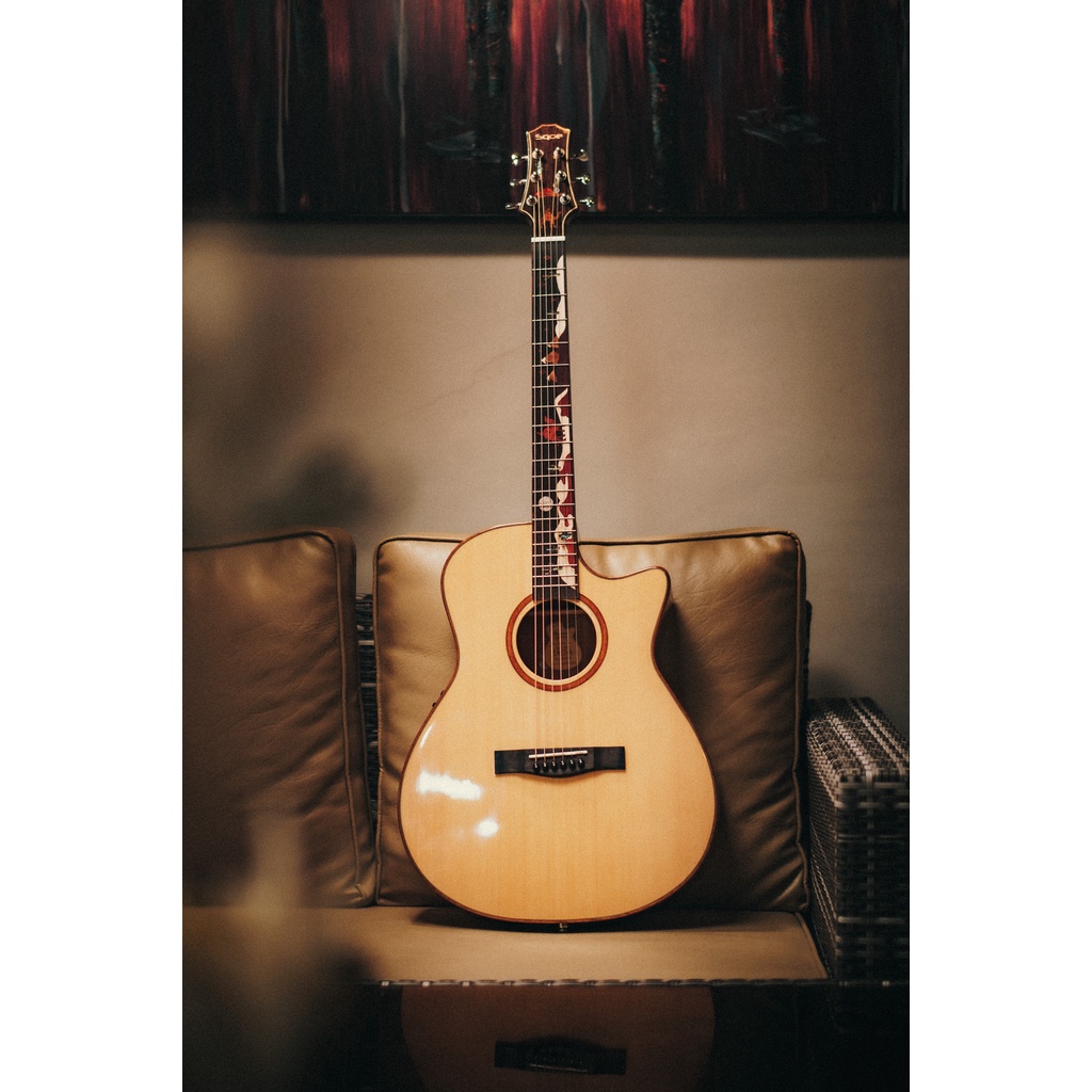 Sqoe Acoustic Guitar Camelluz 41 Inches Solid Top with Built in in Fishman Pickup Tuner Shopee Philippines