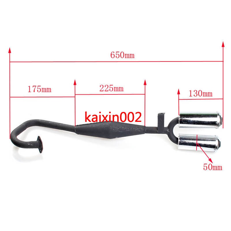 Exhaust Pipe Dual Silencer 43cc 47cc 49cc Pocket Bike Cat Eye Rocket