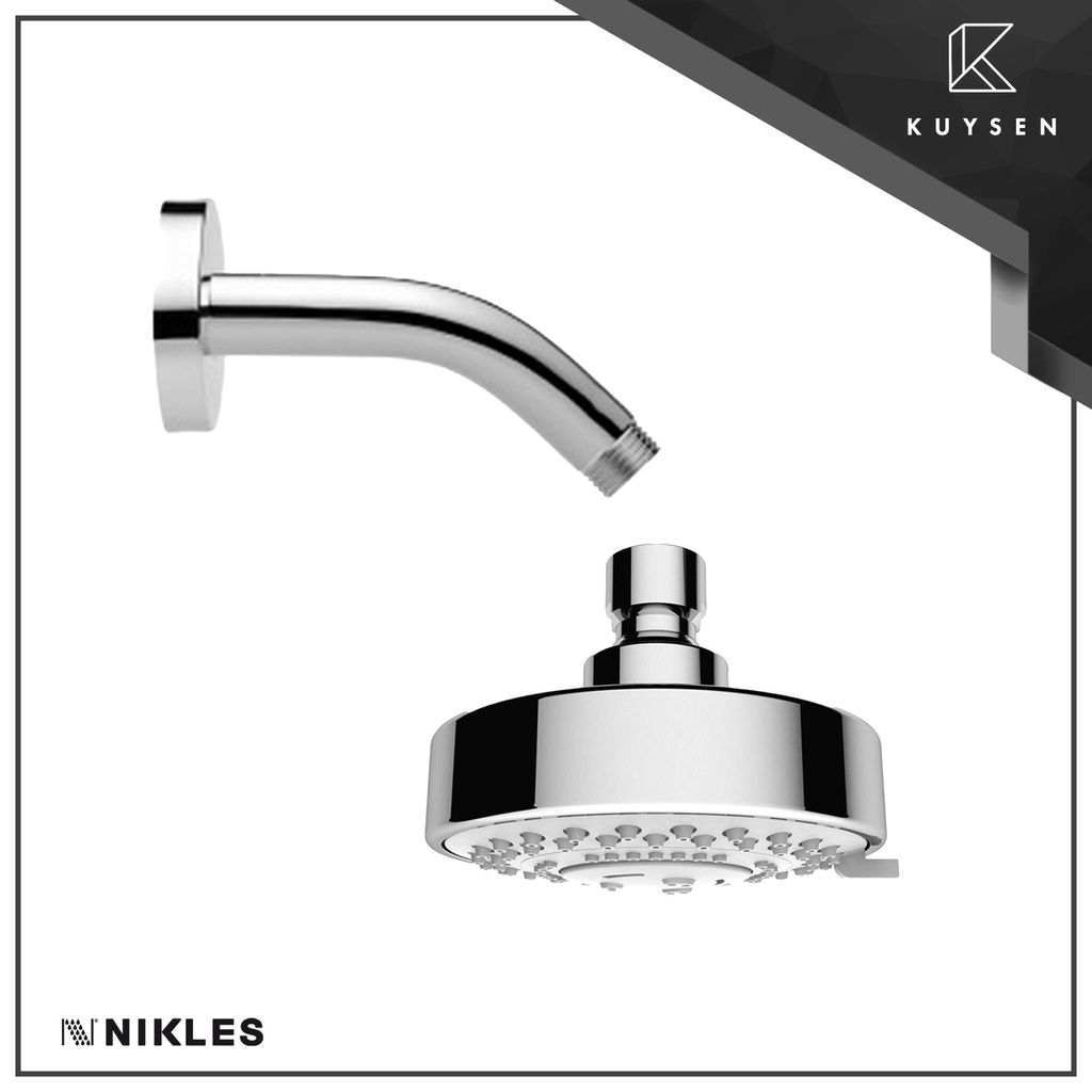 Nikles Fresh Shower Head with Wall Mounted Shower Arm by Kuysen