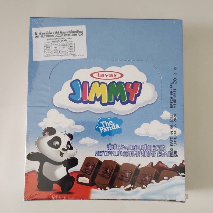 The Panda Jimmy Milky Compound Chocolate Wit Milk Cream Filling G X Sachets Shopee