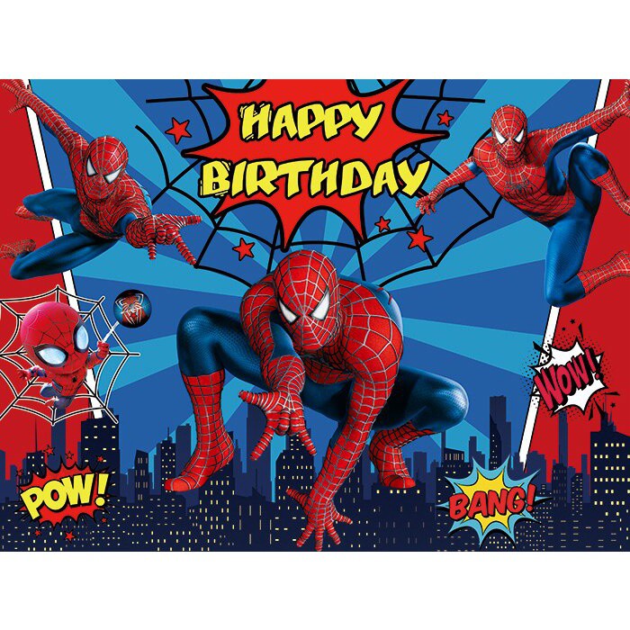 Spiderman Party Backdrops Curtain Photobooth Marvel Hero Children's ...
