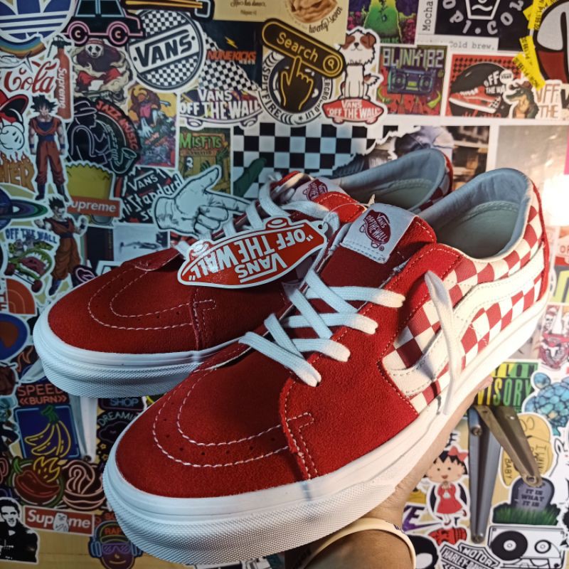 Vans racing outlet red checkerboard