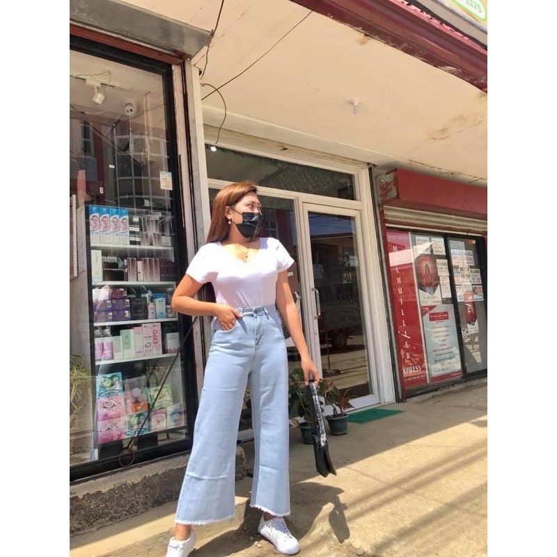 100% Original】ↂ♧3 Colors Wide Leg Jeans Square Pants High Waist