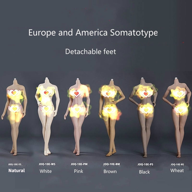 Corpo Da Bambola 1:6 JIAOU DOLL - Pelle Abbronzata, Busto Grande, 12 Pollici, Per Custom