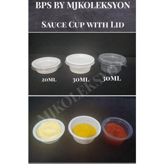 Sauce Cup with Lid For catsup, mayo, Sauce, mustard 50pcs Set Shopee