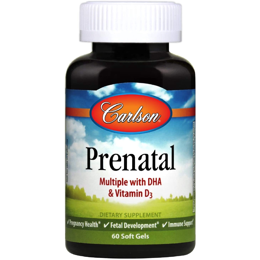 Carlson Prenatal Multivitamins with DHA and Vitamin D3, 60 Softgels Pregnancy Health Shopee