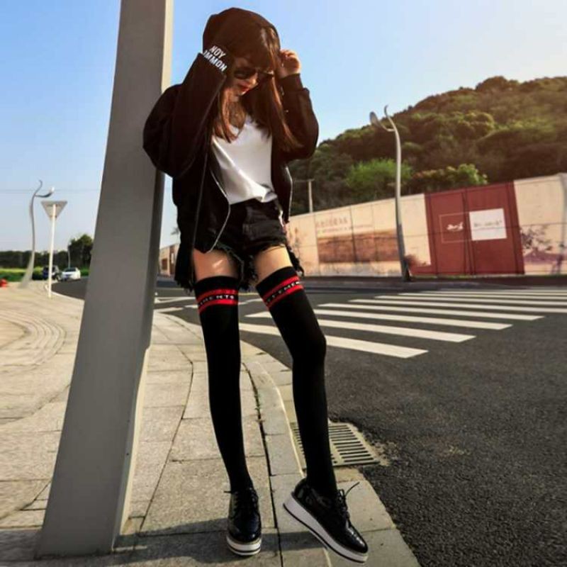 Women Over Knee Socks Warm Sexy Stockings Long Cotton Knit Thigh-High Female