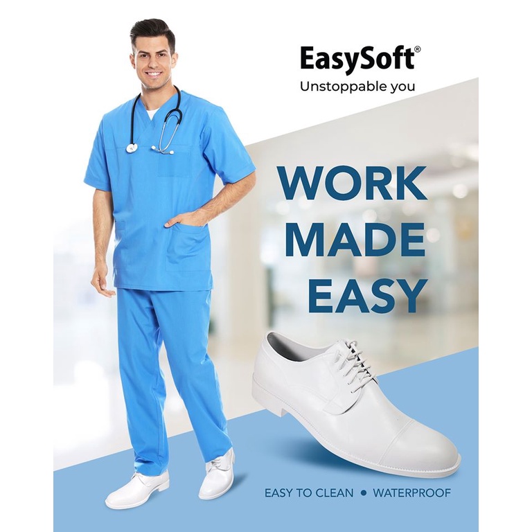 Easy Soft Rome Men's Formal White Nurse Shoes | Shopee Philippines