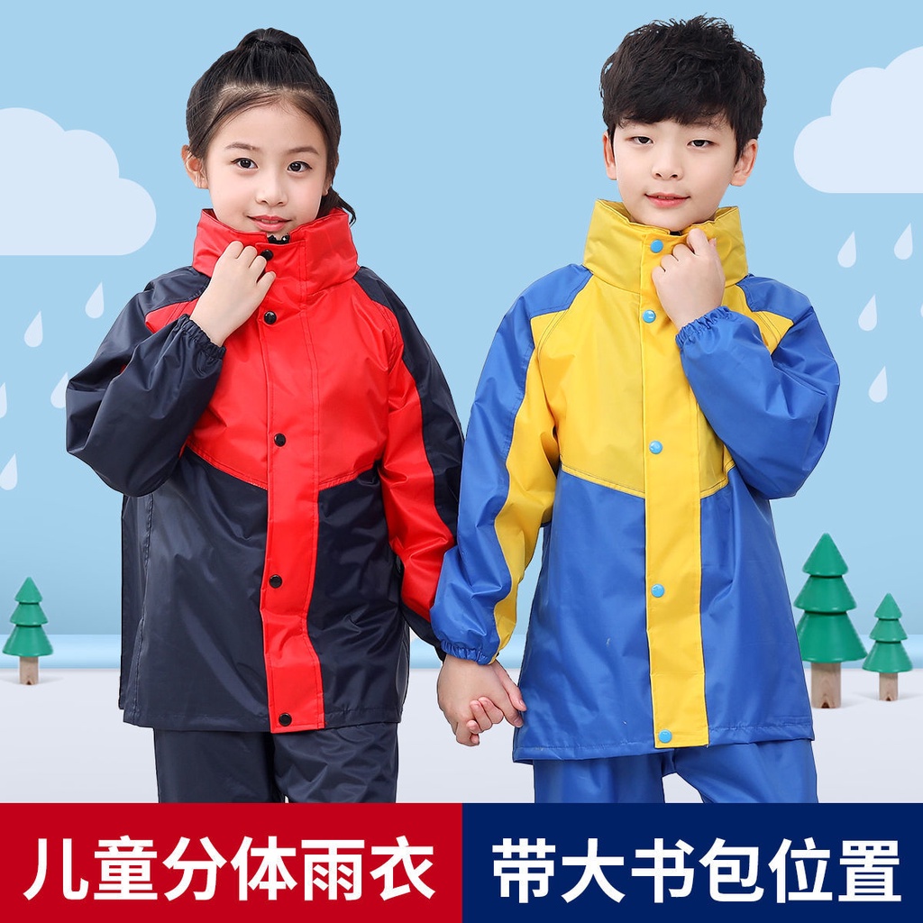 Zf9y Children's split raincoat suits waterproof poncho middle school