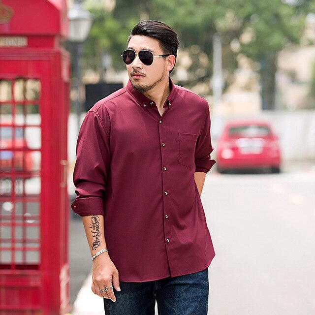 Man Plus size 6XL 7XL 8XL 9XL Long Sleeve Solid Men Dress formal Shirts  Large White Social Shirts | Shopee Philippines
