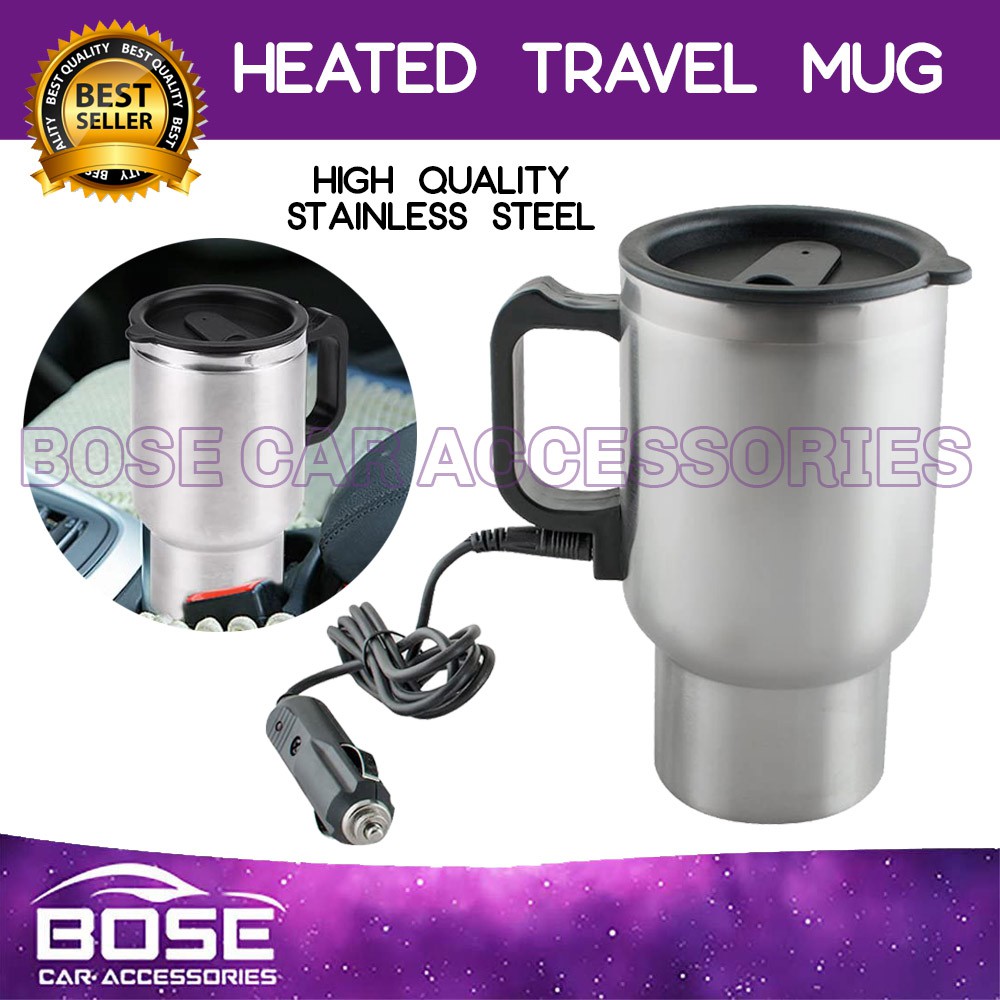 High Quality Mug All Stainless Steel Car Heating Cup Water Heater Mug Auto Electric Kettle