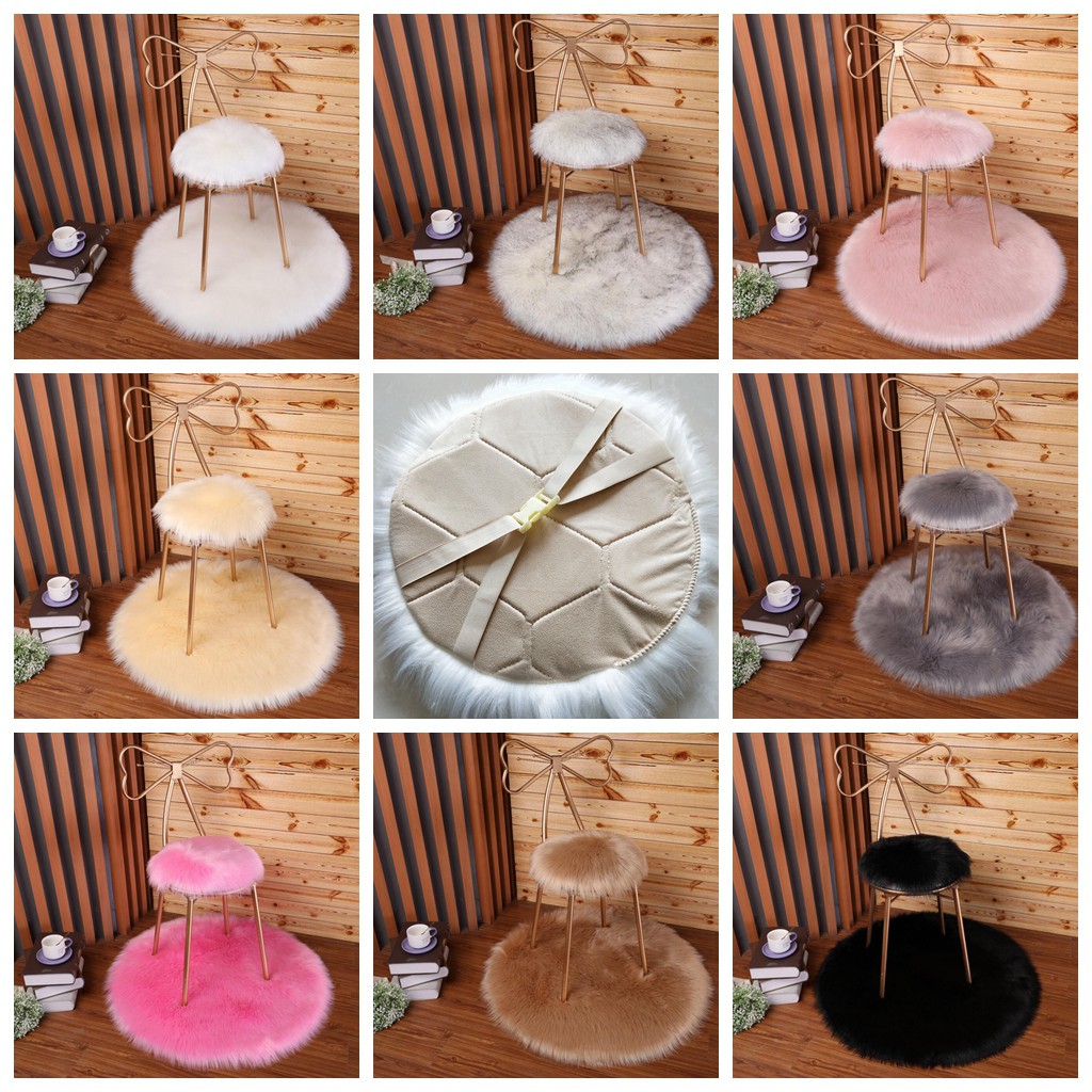 Round Shape Faux Fur Seat Cushion Seat Pad Sheepskin Floor Mat Pad Shopee Philippines