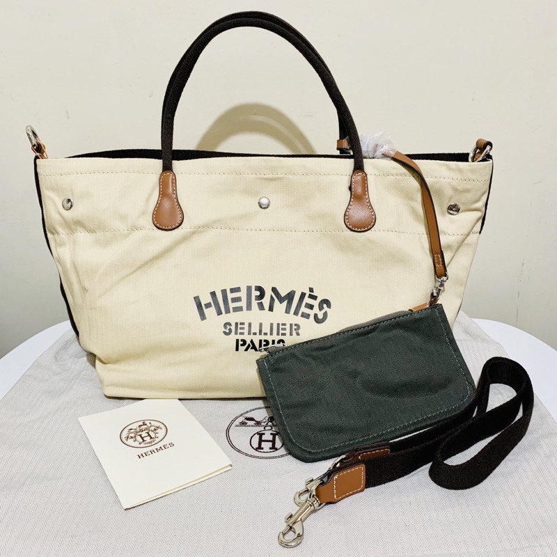 SD COD Hermes Fourre Tout Du Cavalier Tote Bag with Sling GM Large