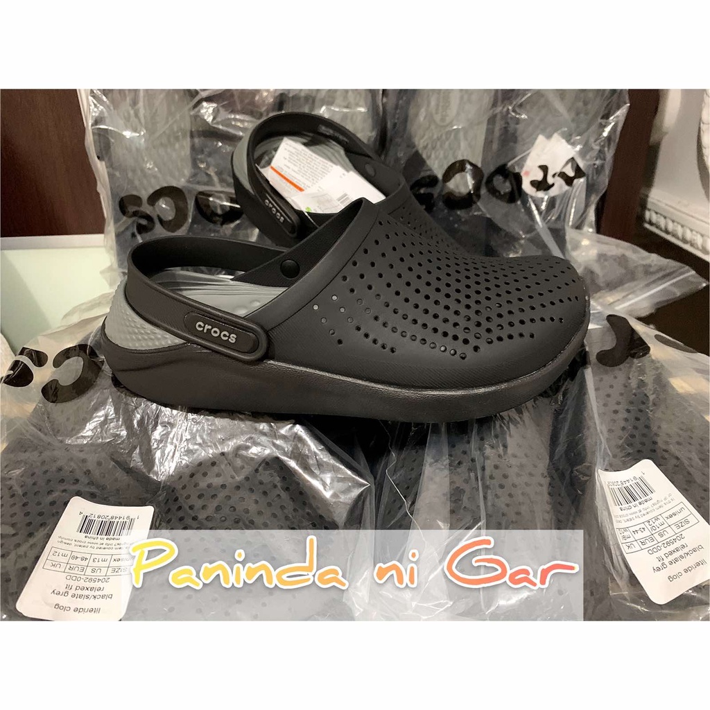 Crocs literide black online and grey