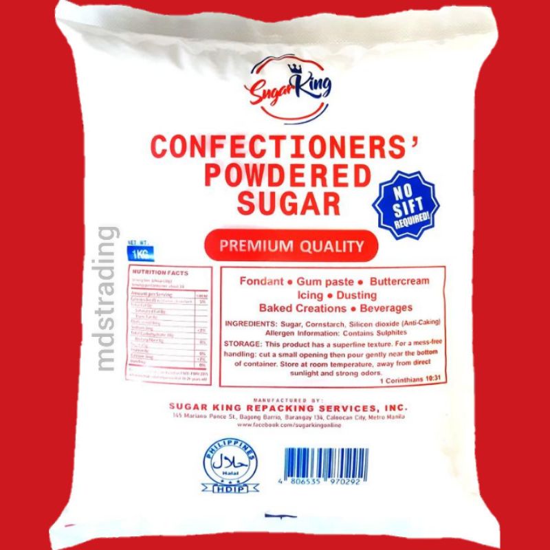 Sugar King Confectioners Icing Powdered Powder Sugar 2kg 1kg Shopee Philippines