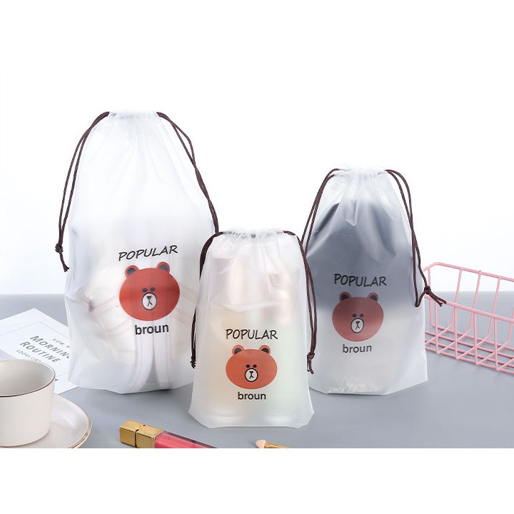 Cute Cartoon Storage Bag Waterproof Frosted Bear Gift Packaging Bag ...