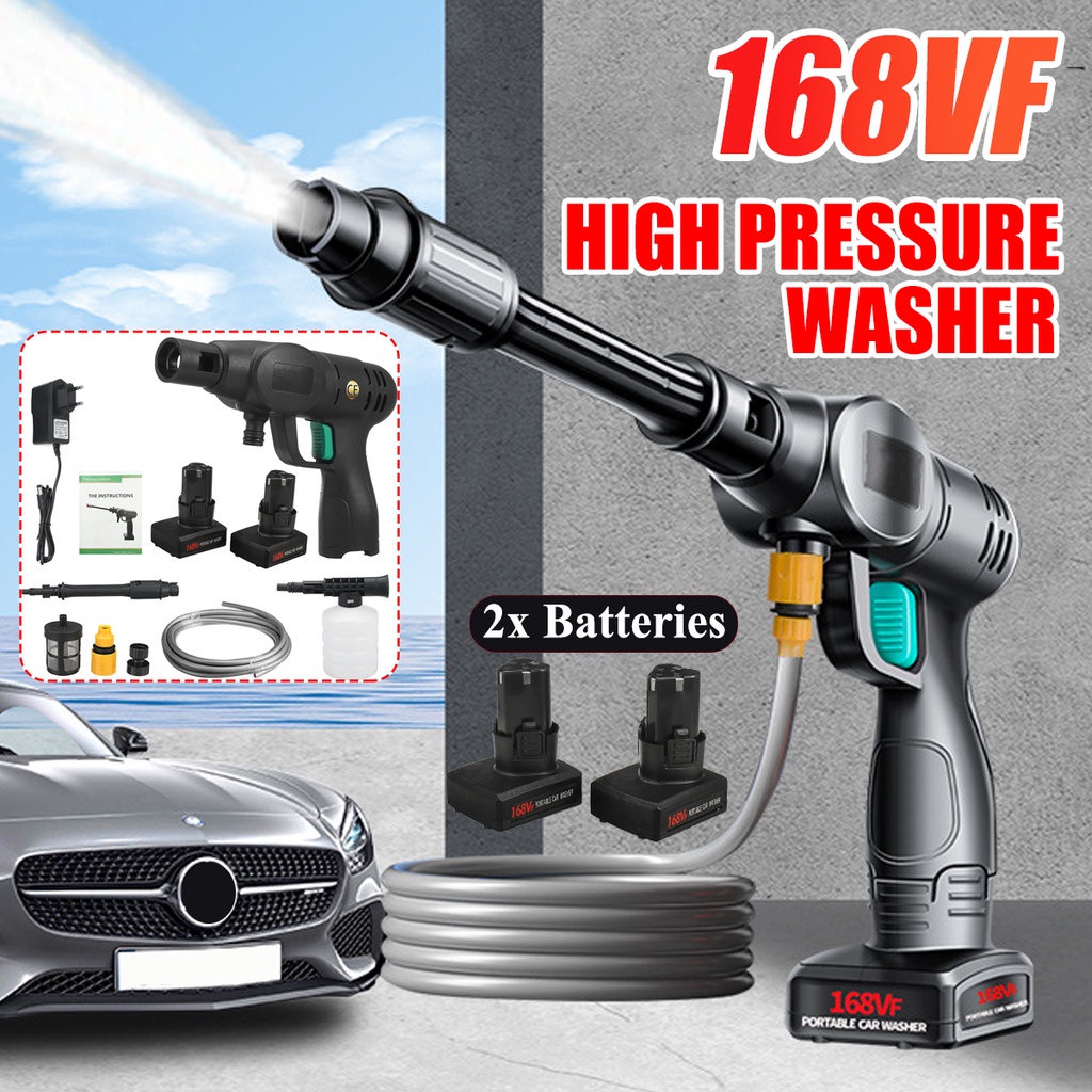 168VF Portable Cordless Water Jet Car Wash High Pressure Spray Electric