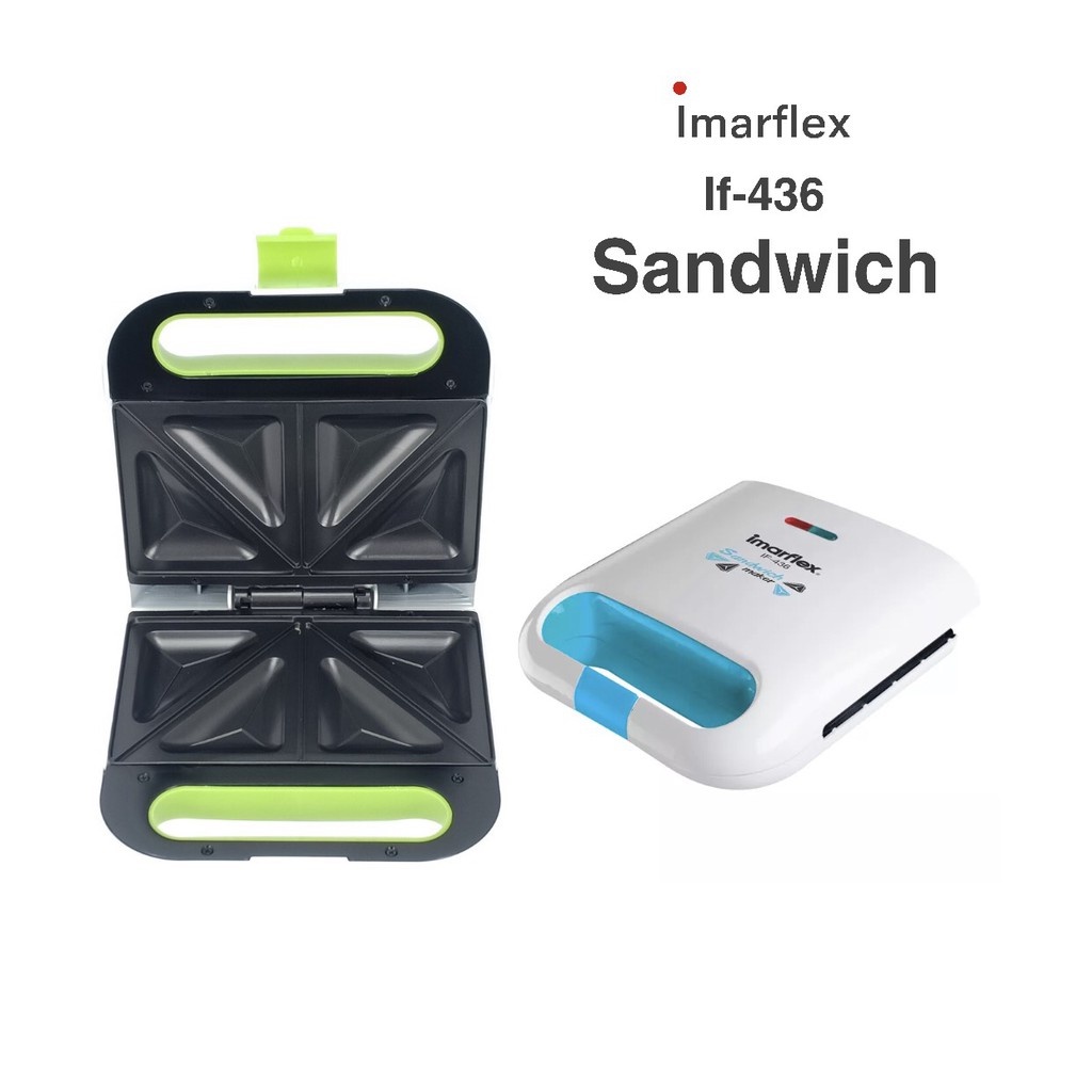 IMARFLEX Sandwich Maker Model IF436 Can Make Sandwiches 2 Pairs Or 4