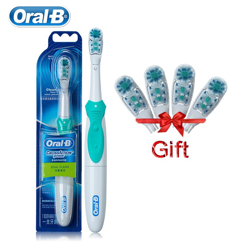 Original Oral B Electric Toothbrush Cross Action Battery Powered Toothbrush Dual Clean For Adult 