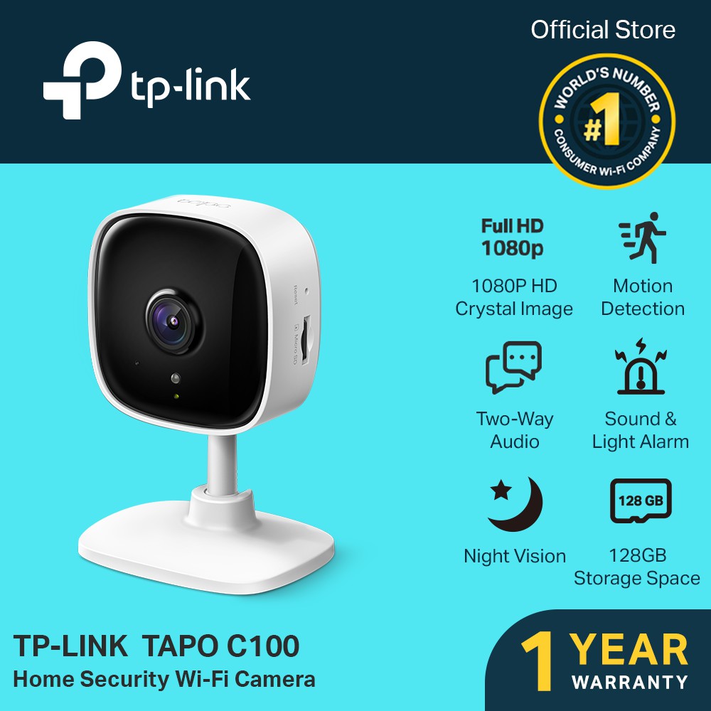 TPLink Tapo C100 2MP Advanced Night Vision Motion Detection TwoWay