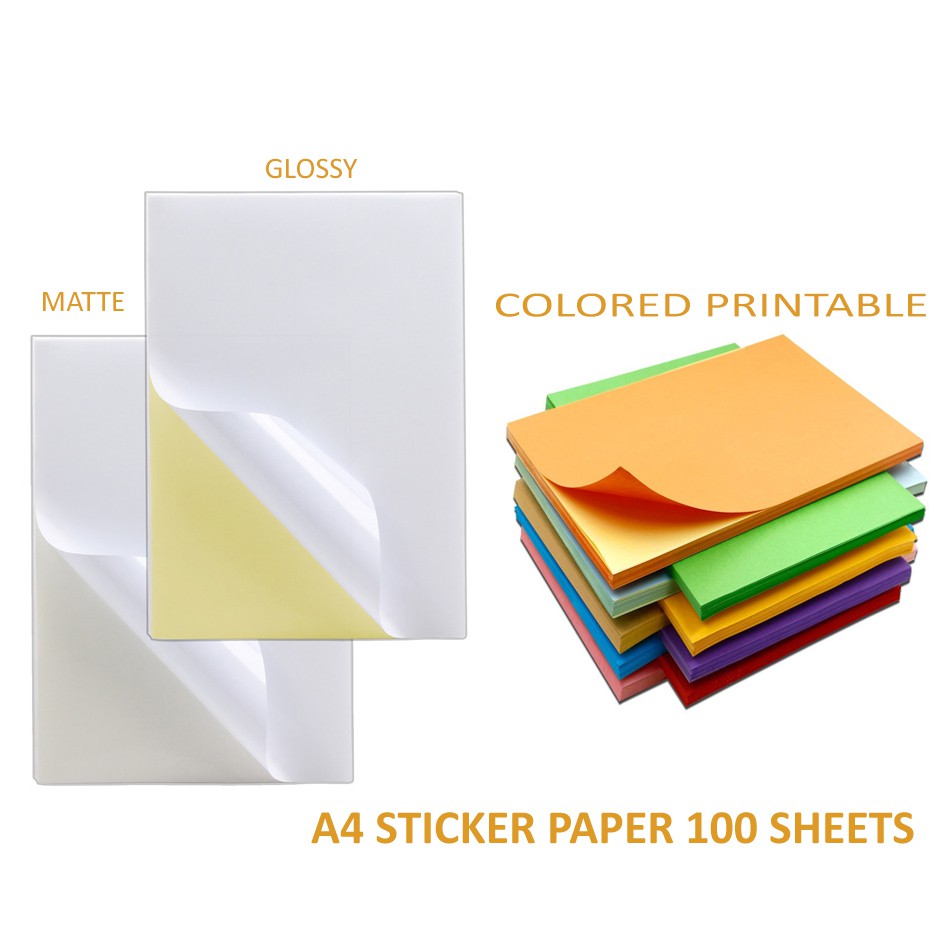 A4 Glossy/Colored Printable Sticky paper Shopee Philippines