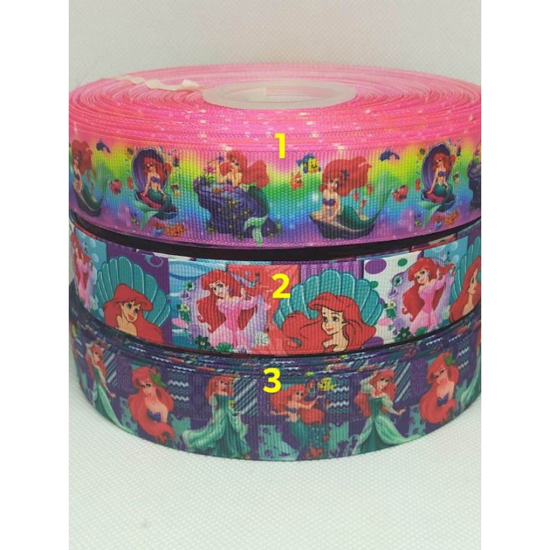 Ariel of Little mermaid grossgrain ribbon 1 inch PER YARD | Shopee ...