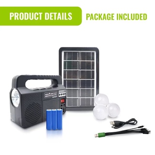 Imax GDlite GDPLUS GD 8017AM Plus Solar Lighting System Kit With Bluetooth Mp3 Speaker And FM