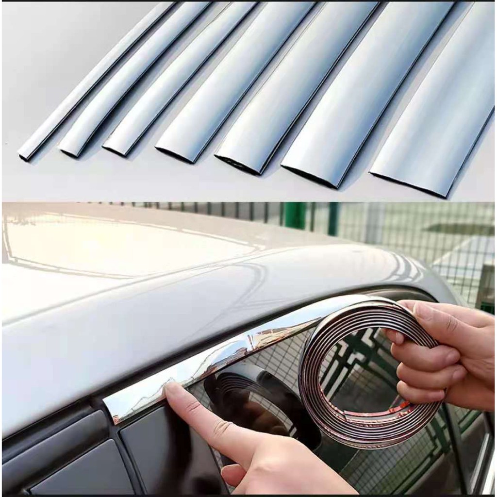 15M Silver Car Chrome Moulding Trim Strip for Window Bumper Grille Car ...