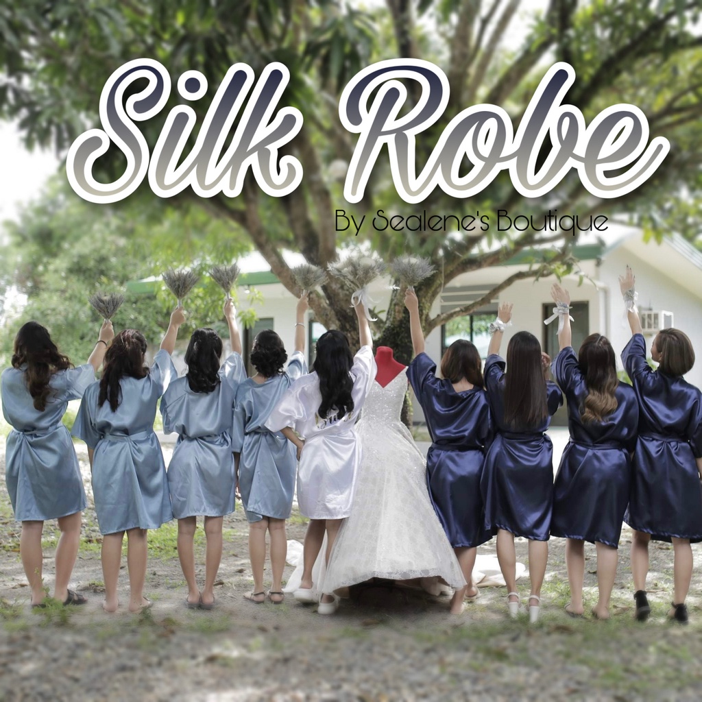 SILK ROBE Silk Satin Robe for Wedding Entourage Bridesmaids or Sleep ...