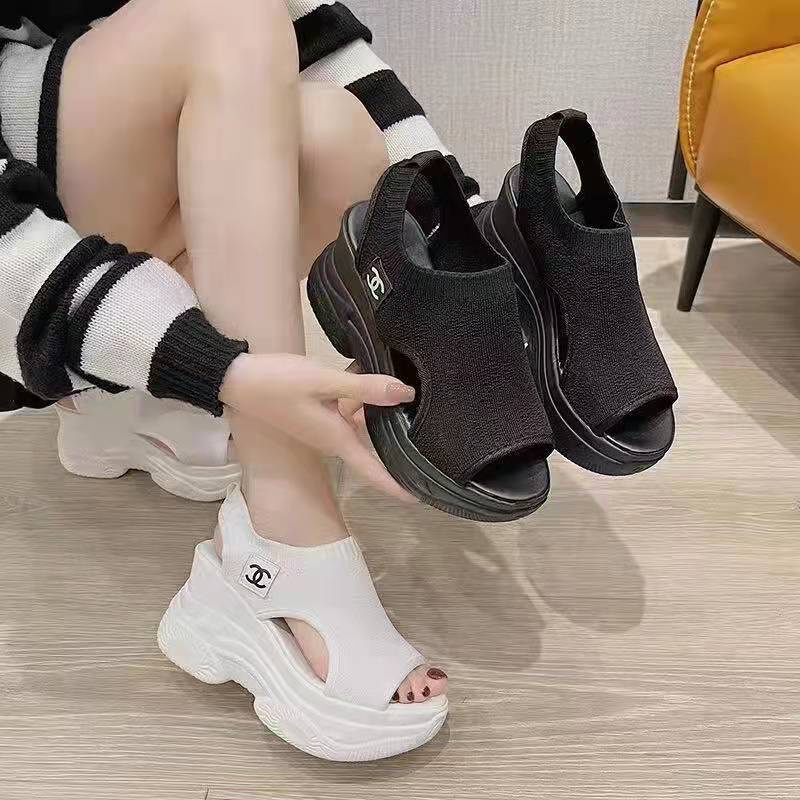 New arrival korean fashion wedge sandals for ladies #008 | Shopee ...