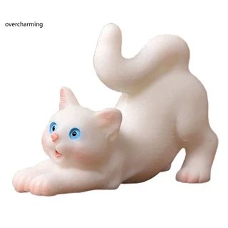 5pcs-set Mini Cute Resin Cat Fishing Figurine Cute Cat Statue