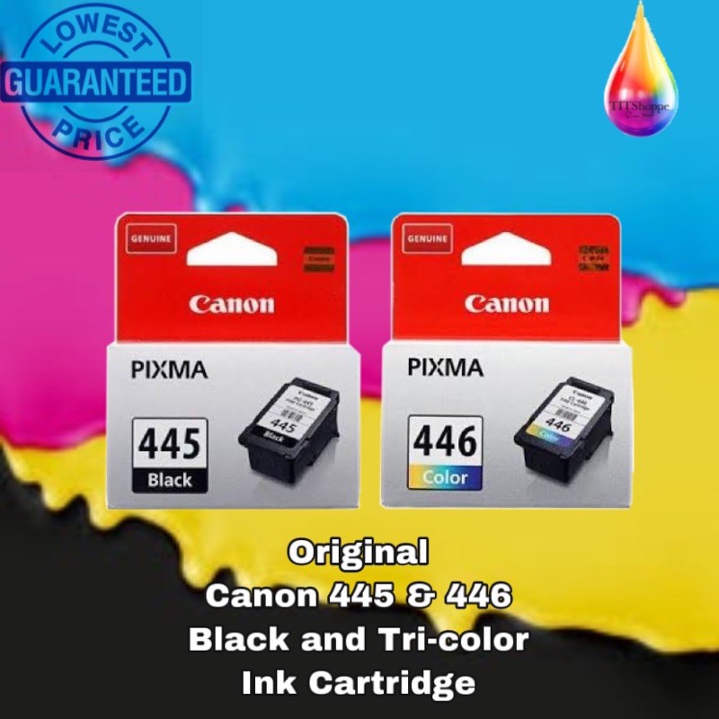 Genuine Canon Pixma PG 445 & CL 446 Ink cartridge (BUNDLE SET NO BOX