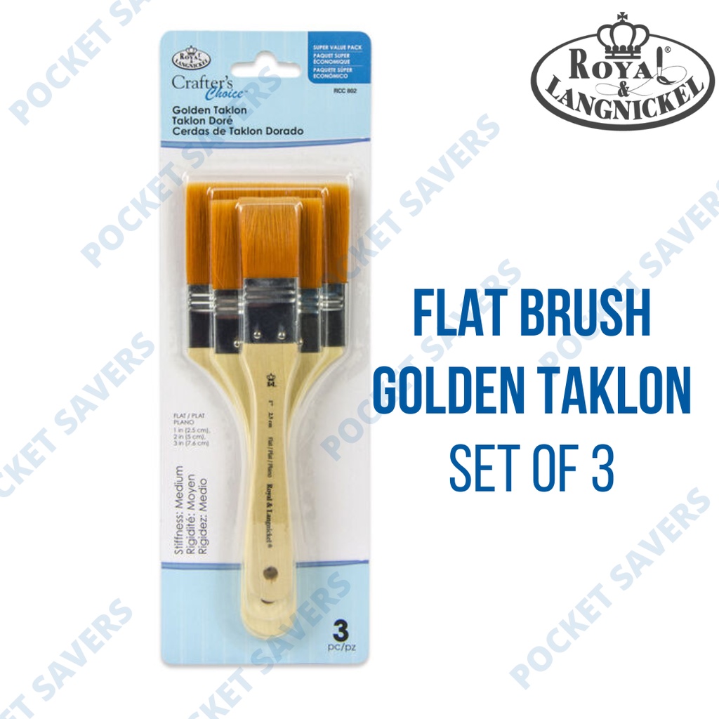 ROYAL & LANGNICKEL Flat & Angular Brushes 1 inch 3 inches (Paint