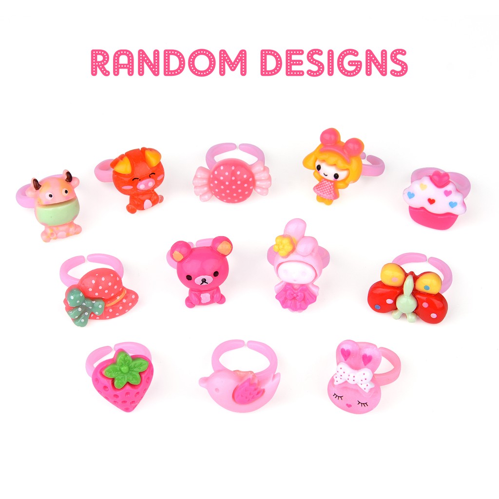 KUUQA Plastic Rings for Girls Children Resin Ring Adjustable Jewelry ...